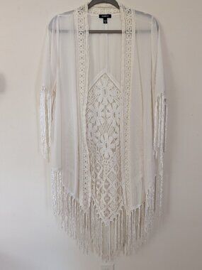Torrid White Bohemian Lace Kimono